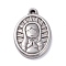 Non-Tarnish 304 Stainless Steel Pendants, Oval with Saint, Stainless Steel Color, 20x14x2.5mm, Hole: 1.6mm