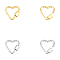 4Pcs 2 Colors Brass Screw Carabiner Lock Charms, for Necklaces Making,  Heart, Mixed Color, 18.5x18.5x2mm, Screw: 6x5.5mm, 2pcs/color