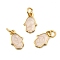 Brass Enamel Charms, Hamsa Hand Charm, with Jump Ring, Lead Free & Cadmium Free, Long-Lasting Plated, Rack Plating, Real 18K Gold Plated, 11x7.5x2mm, Hole: 3mm