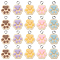 30Pcs 5 Colors Opaque Resin Paw Print Pendants, Cat Claw Charms with Platinum Tone Iron Loops, Mixed Color, 16x12x6mm, Hole: 1.8mm, 6pcs/color