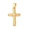 PVD Vacuum Plating 304 Stainless Steel Pendants, Cross Charm, Religion, Golden, 37x23x7mm, Hole: 8x5mm
