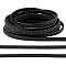2.5M Microfiber Imitation Leather Cord, Flat Braided Leather Cord, for Bracelet & Necklace Making, Black, 6x2.5mm