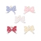 Glass Seed Beaded Pendants, Bowknot, with Jump Ring, Mixed Color, 21.5x22.5x6.5mm