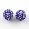 AB-Color Resin Rhinestone Beads, with Acrylic Round Beads Inside, for Bubblegum Jewelry, Dark Violet, 20x18mm, Hole: 2~2.5mm