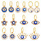 NBEADS 14 Pcs 7 Styles Enamel Eye Pendant, Eye Charms with Crystal Rhinestone Jewelry Connectors Pendants for Jewelry Making Necklace Bracelet Earring DIY Accessories