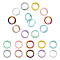 20Pcs 10 Colors UV Plating Zinc Alloy Spring Gate Rings, Round Ring, Mixed Color, 24.5x3.5~5mm, 2pcs/color