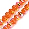 Electroplate Transparent Glass Beads Strands, Pumpkin, Faceted, AB Color Plated, Orange, 8x6mm, Hole: 1.2mm, about 78~81pcs/strand, 18.50''(47cm)
