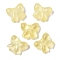 Transparent Spray Paint Glass Beads, Bowknot, Champagne Yellow, 15.5x17.5x7.5mm, Hole: 1.4mm