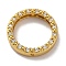 Rack Plating Brass with Cubic Zirconia Bead Frame, Cadmium Free & Lead Free, Long-Lasting Plated, Round Ring, Real 18K Gold Plated, 17x4mm, Hole: 1mm