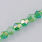 Glass Beads Strands, AB Color Plated, Faceted, Bicone, Lime Green, 2.9~3.3x2mm, Hole: 0.5mm, about 135~140pcs/strand, 38~40cm
