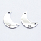 316 Surgical Stainless Steel Micro Pave Cubic Zirconia Links connectors, Moon, Clear, Stainless Steel Color, 15x10.5x2mm, Hole: 1mm