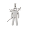 Non-Tarnish 304 Stainless Steel Pendants, Laser Cut, Guardian Warrior Charm, Stainless Steel Color, 35.5x23x1mm, Hole: 5x4mm