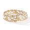5Pcs Zinc Alloy & Glass Seed Round Beads Stretch Bracelet Set for Women, White, Inner Diameter: 5/8 inch(1.6cm)