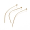 304 Stainless Steel Ball Head Pins, Real 24k Gold Plated, 35x0.6mm, 22 Gauge, Head: 1.8mm