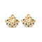 Brass Micro Pave Cubic Zirconia Charms, Nickel Free, Real 18K Gold Plated, Shell Shape, 11.5x12.5x2mm, Hole: 1.4mm