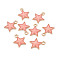 Alloy Enamel Charms, Star, Light Gold, Light Coral, 15x13x2mm, Hole: 1.6mm
