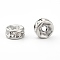 316 Surgical Stainless Steel Crystal Rhinestone Spacer Beads, Rondelle, for Jewelry Craft Making Findings, Stainless Steel Color, 6x3mm, Hole: 1mm