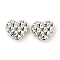 Rack Plating Alloy Beads, Cadmium Free & Nickel Free & Lead Free, Heart, Platinum, 12x14x5.5mm, Hole: 1.8mm