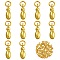 10Pcs Rack Plating Brass Pendants, with Jump Ring, Lead Free & Cadmium Free & Nickel Free, Long-Lasting Plated, Letter I, 17x5.5x4.5mm, Hole: 2.5mm