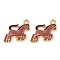 Alloy Enamel Pendants, Horse Charm, Golden, Coconut Brown, 15.5x18.5x2.5mm, Hole: 1.8mm, 10pcs/set