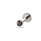 G23 Titanium Alloy Cubic Zirconia 17 Gauge Flat Round Threadless Labrets, Piercing Jewelry for Women Men, Stainless Steel Color, Black, 8x2.5mm, Pin: 1.2mm