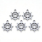 Tarnish Resistant 201 Stainless Steel Pendants, Laser Cut, Helm, Stainless Steel Color, 17x15x1mm, Hole: 1.2mm