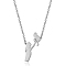 Stainless Steel Mother Child Silhouette Mama Pendant Necklaces for Women, Silver, 17.72 inch(45cm)