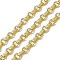 Brass Ring & Rectangle Link Chains, with Spool, Unwelded, Long-Lasting Plated, Cadmium Free & Nickel Free & Lead Free, Real 18K Gold Plated, 10x4.5x3mm, 8x1mm