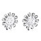 Brass Stud Earring Findings, with Vertical Loop, Cadmium Free & Nickel Free & Lead Free, Flower, Platinum, 25x25mm, Hole: 1.5mm & 1.8mm, Pin: 0.8mm