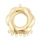Brass Flower Chandelier Component Links, Cadmium Free & Nickel Free & Lead Free, Real 18K Gold Plated, 34.5x30.5x3.5mm, Hole: 1.5mm