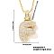 Elegant Brass Micro Pave Clear Cubic Zirconia 3D Initial Necklaces, Perfect Gift for Her, Golden, Letter F, 15.75 inch(40cm)