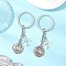 Alloy Keychain, with Iron Split Key Rings, Airplane, Antique Silver & Platinum, 80mm, 2pcs/set
