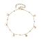 Brass Cable Chain Anklets, Satellite Chains, Heart Charm Anklets, Golden, 8-7/8 inch(22.5cm)