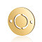 Stainless Steel Links connectors, Flat Round with Letter, Golden, Letter.O, 12x0.8mm, Hole: 0.8mm