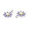 304 Stainless Steel Charms, with Enamel, Stainless Steel Color, Flower, Lilac, 10x7.5x2mm, Hole: 1mm