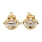 Brass Glass Pendants, Bowknot Charms, with Jump Ring, Rack Plating, Long-Lasting Plated, Lead Free & Cadmium Free, Real 18K Gold Plated, 16x18x4mm, Hole: 3.5mm