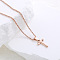 Stainless Steel Letter Pendant Necklaces for Women Men, Rose Gold, Letter T