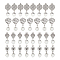 arricraft 32 Pcs Acrylic Pearl Pendants, Ancient Silver Alloy Ornaments Tibetan Shell Flower Heart Shaped Pearl Earrings Jewelry for Bracelets Necklaces Making