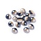 Opaque Glass Cabochons, Stripe Pattern, Half Round, Colorful, 4~4.5x2mm