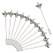 12Pcs Tibetan Style Alloy Brooch Finding with Rack Plating Brass Pins, Lapel Pins with Loops, Bee, Antique Silver & Platinum, 61mm