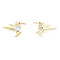 Brass Micro Pave Clear Cubic Zirconia Pendants, with Jump Rings, Nickel Free, Bird, Real 18K Gold Plated, 21x31x4.5mm, Jump Ring: 5mm in diameter, 1mm thick, 3mm inner diameter