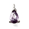 Brass Micro Pave Cubic Zirconia Pendants, Cadmium Free & Nickel Free & Lead Free, Teardrop Charms, Platinum, Medium Purple, 9.5x5x4mm, Hole: 1.4mm