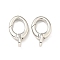 Brass Spring Gate Rings, Oval, Cadmium Free & Lead Free, Long-Lasting Plated, Platinum, 15.5x9x2.5mm, Hole: 1.8x2.5mm