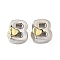 Brass Beads, Cadmium Free & Lead Free, Platinum & Golden, Letter B, 10.5x9.5x7.5mm, Hole: 5x4mm