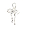 925 Sterling Silver Pendants, Bowknot Charms with Jump Rings, Silver, 16.5x11.5x2mm, Hole: 3.5mm