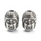 304 Stainless Steel Beads, Buddha, Antique Silver, 9.5x7x7.5mm, Hole: 1.8mm