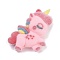 Flocky Resin Pendants, Unicorn, Pink, 53x57x17mm, Hole: 3mm