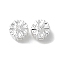 Brass Micro Pave Clear Cubic Zirconia Beads, Cadmium Free & Nickel Free & Lead Free, Snowflake, 925 Sterling Silver Plated, 5.5x4.5mm, Hole: 1mm