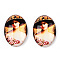 Glass Cabochons, with European Style Pattern, Oval, PapayaWhip, 25x18x6mm
