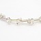2 Hole Electroplate Glass Oval Bead Strands, Pearl Luster Plated, with Glass Bugle Beads, Light Grey, 5x3mm, Hole: 1mm, about 114pcs/strand, 17.3 inch